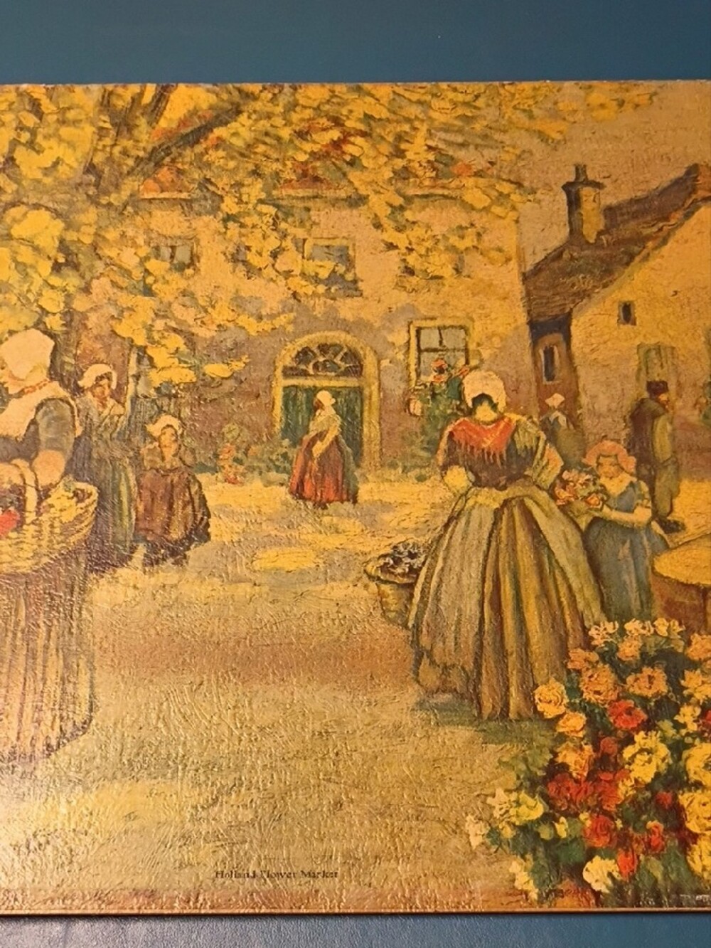 Vintage Holland Flower Market Print - Yellow and Tan Palette